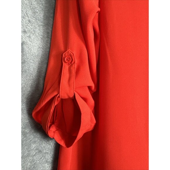 Roz & Ali Top Woman’s Small Red Blouse V Neck Shirt - Picture 7 of 16